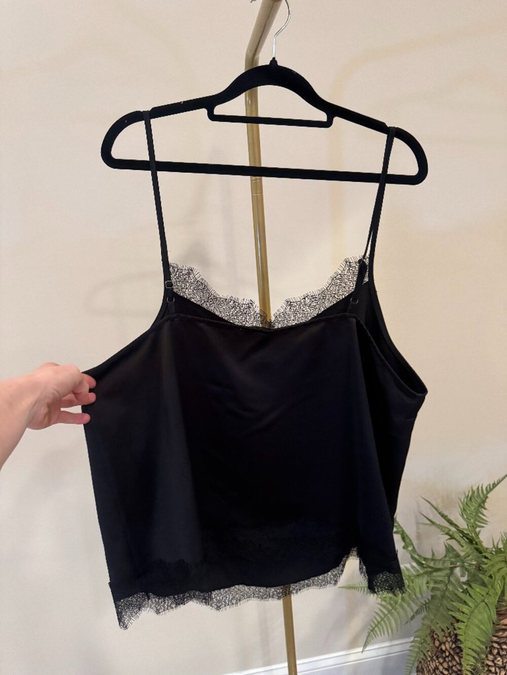 Loft Black Lace Cami Blouse NWOT